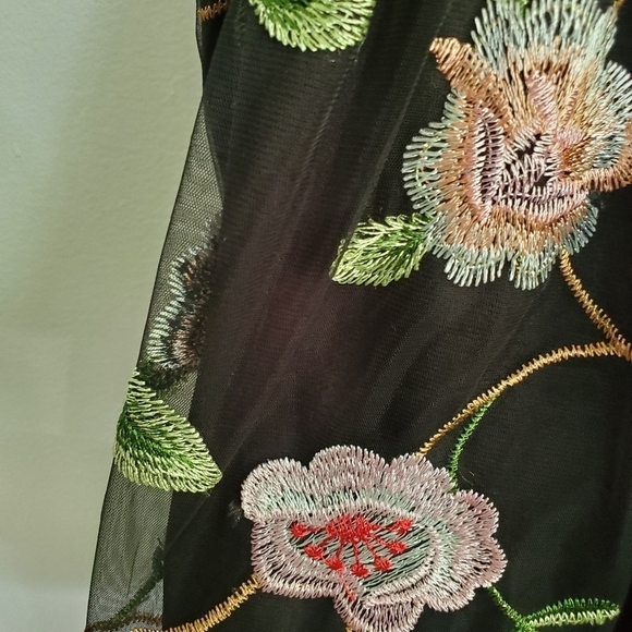 Urban Outfitters Floral Embroidered Mesh Romper - Picture 8 of 9